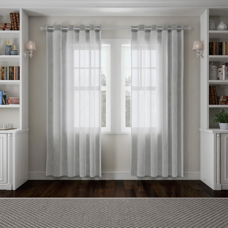 Ensemble de tringle à rideaux réglable jusqu'à 48 à 84 pouces, H 2,5 po x l 120 po x P 2,5 po, Argent