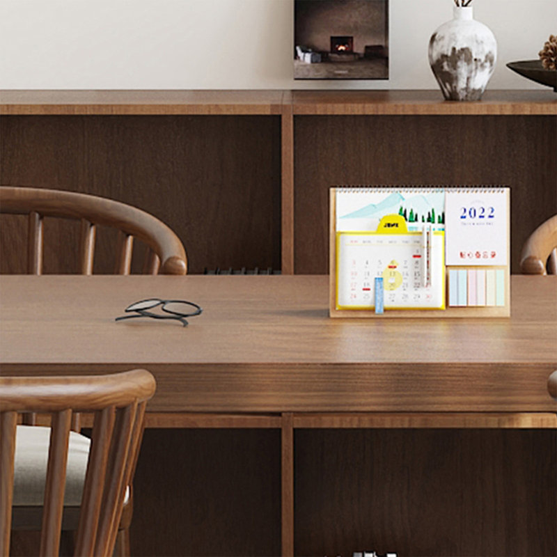 Bureau d'écriture rectangulaire en bois massif noyer, H 29,53 po x l 70,87 po x P 31,5 po