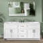 Armoire de salle de bain autoportante blanche 72 po x P 21,5 po x H 33,44 po-2024146068