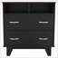 Commodes: tiroir double de 31,5 po de largeur avec tablettes ouvertes | Panneau de particules | Noir-122056055