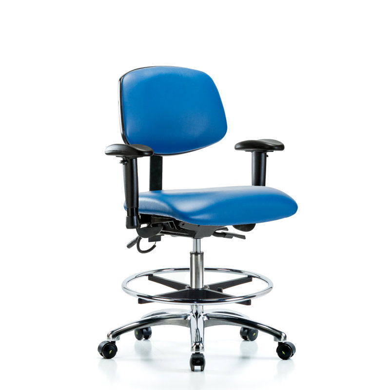 Vinyl Task Chair, Casters, Blue