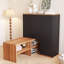 Meuble à chaussures 70,9 "moderne extensible et console de hall d'entrée, organisateur de rangement réversible en forme de L avec tablettes, noir et noyer
