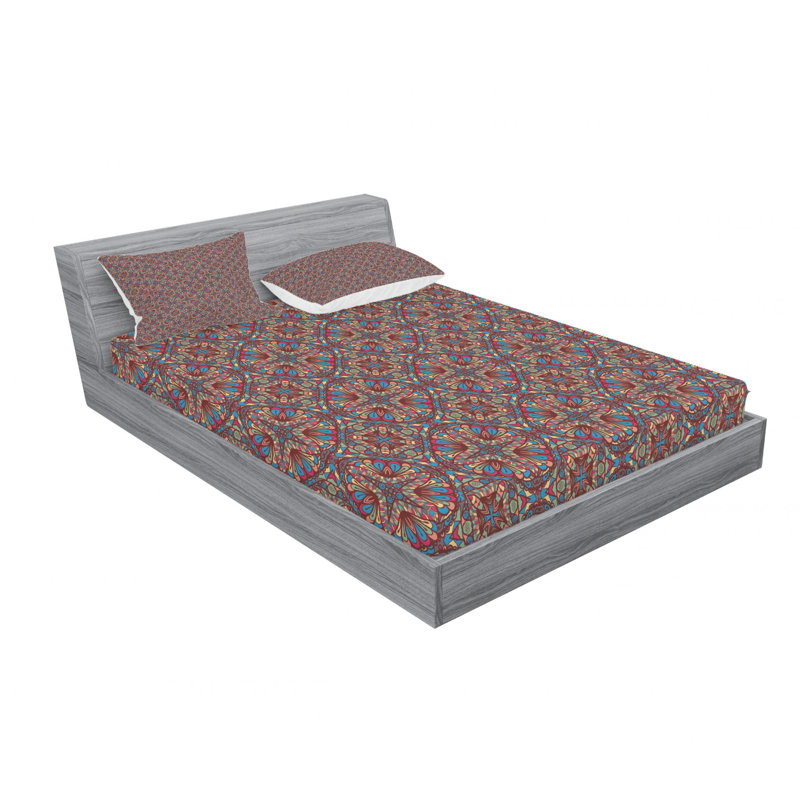 Microfiber Floral Sheet Set, Queen Sheet Set with Fitted Sheet