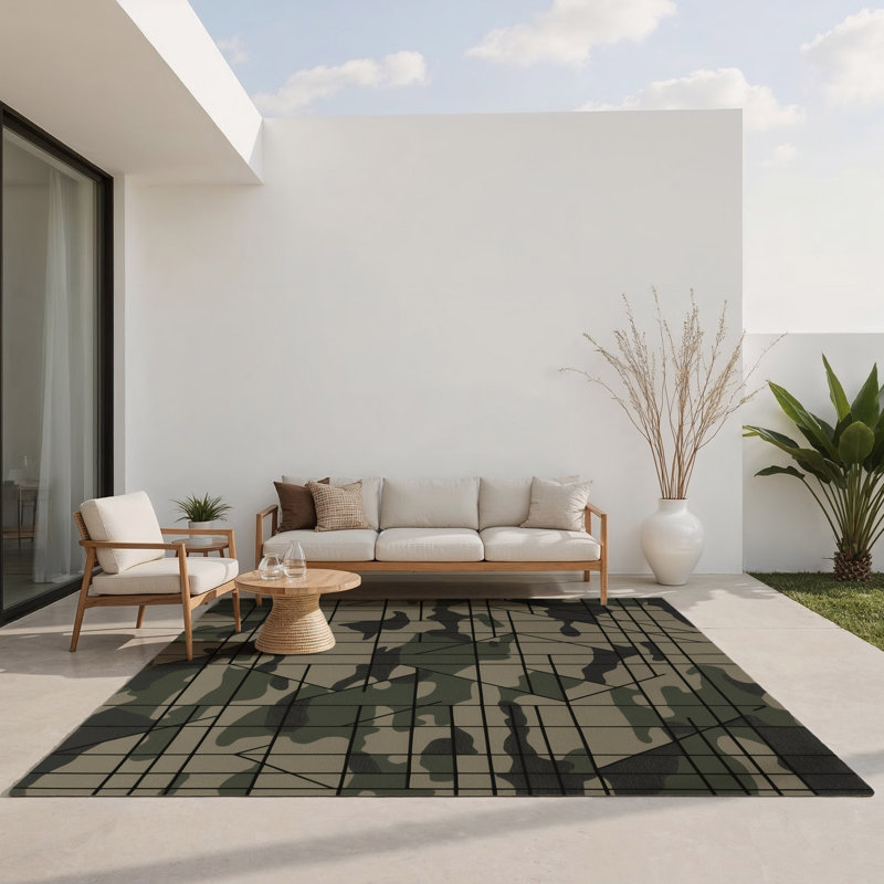 Tapis intérieur et extérieur Sandstorm Grid, Rectangulaire 3 pi x 5 pi