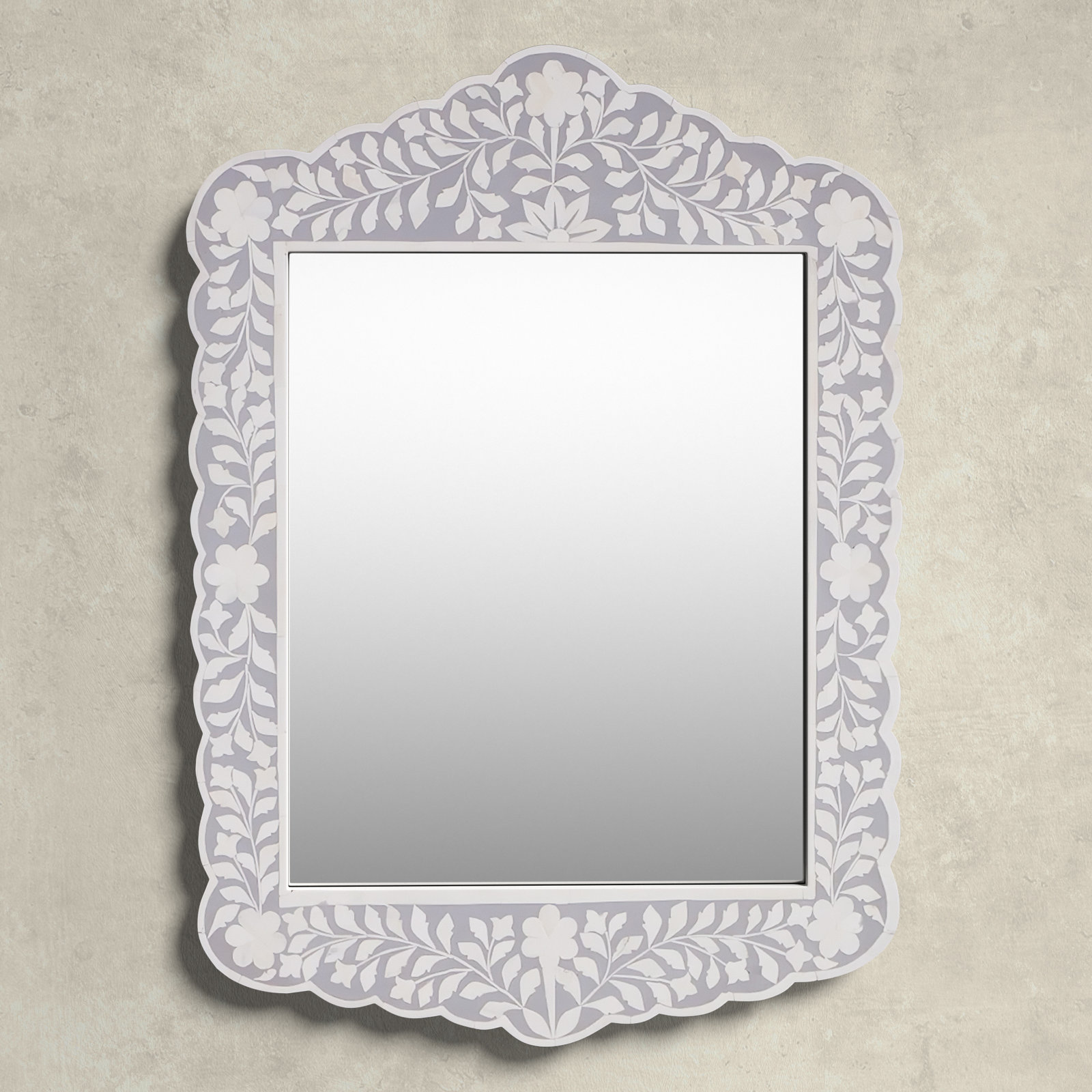 Ren 20" Mango Accent Mirror, Gray