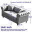 Canapé Chesterfield de 63,5 po au design contemporain, canapé modulaire en tissu Tech pour le salon, capitonné avec accoudoirs cloutés et 2 coussins décoratifs-63012080