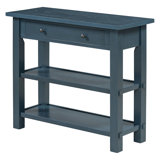 Retro Console Table With Drawer And Two Sturdy Shelves For Entryway, Living Room