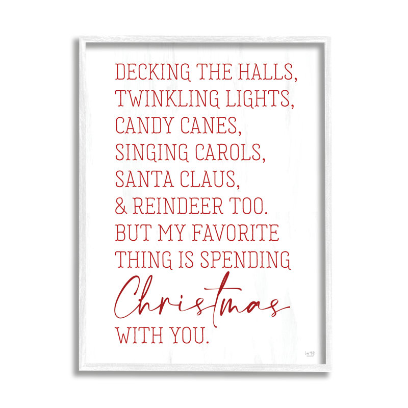 Citation de typographie amoureuse de Noël, texte rouge romantique, art numérique de la giclée encadrée par Lux + Me Designs