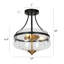 Kewaunee 3 - Light 13' Glass Black Semi Flush Mount
