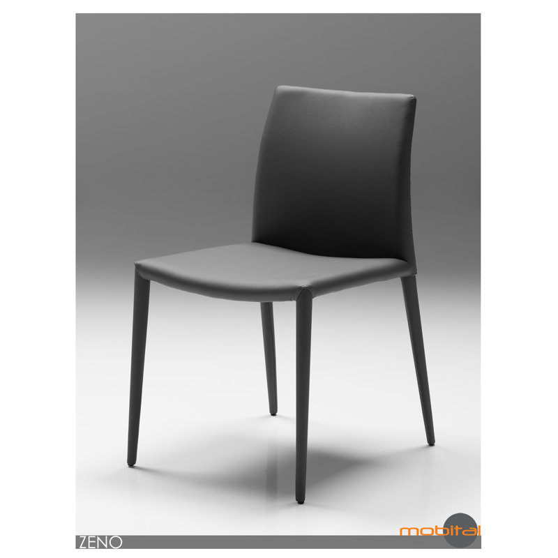 Zeno 18'' H Upholstered Metal Side Chair, Gray