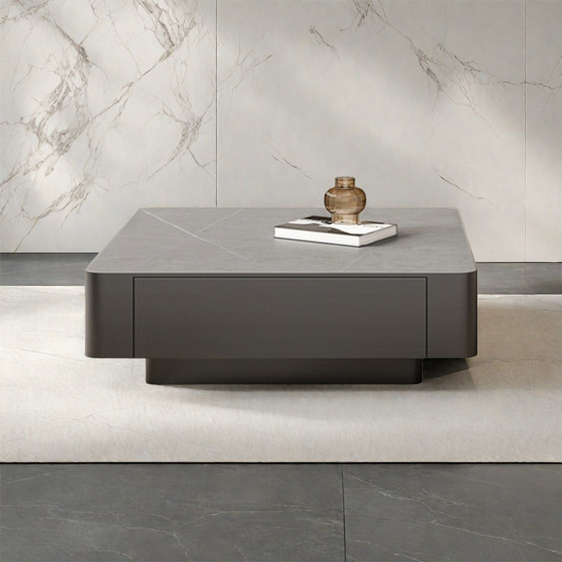 Creative square SLATE coffee table, 13.8" H x 35.4" L x 35.4" W