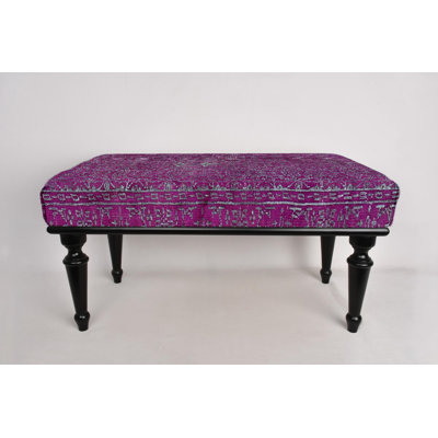 Purple Bench, Mudroom Bench, Vanity Bench,Ottoman Bench, Upholstered Bench, Turkish Rug Bench, Kilim Bench, Home Decor Bench, Handmade Bench