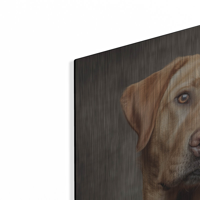  «Labrador Retriever In Bowtie» par Rich Monet, art mural en métal, 24 po x 24 po