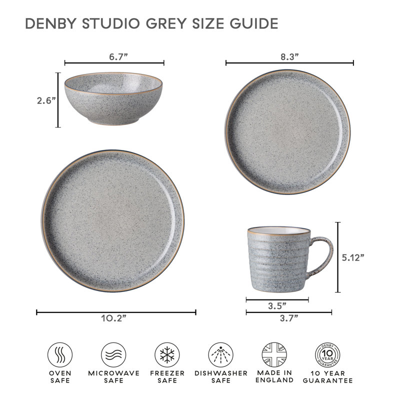 Studio Grey 16 Piece Dinnerware Set, Service for 4