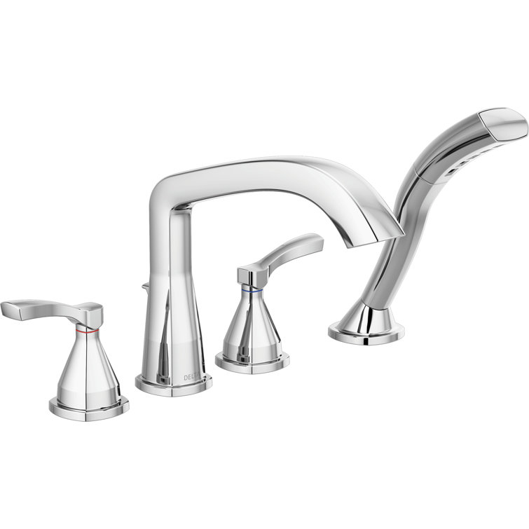 Stryke Double Handle Deck Mounted Roman Tub Faucet Trim with Diverter