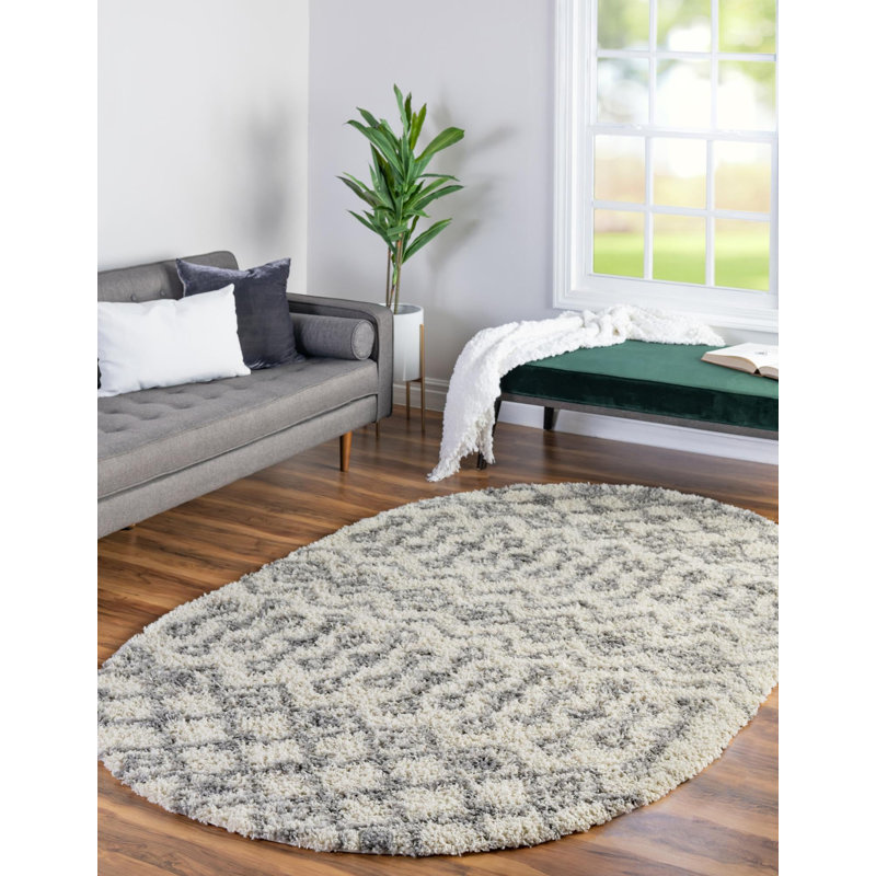 Birte Geometric Indoor Rug, Oval 4'1" x 6'1"