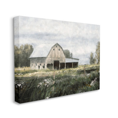 Country Farmhouse Barn Meadow Canvas Wall Art by Nina Blue