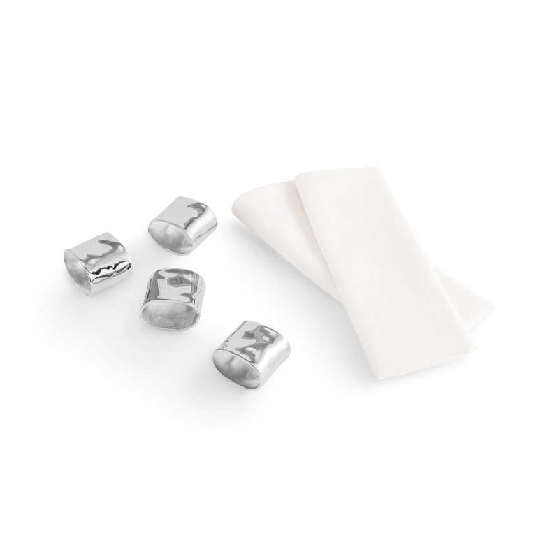 Reflective Gift Set - Napkin Rings and Napkins S/4