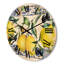 Horloge murale en bois tropical - ornement citron sur motif géométrique bleu II-63903935