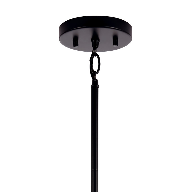 Valmeyer 1-Light Black Modern Pendant with Clear Glass Shade, Black