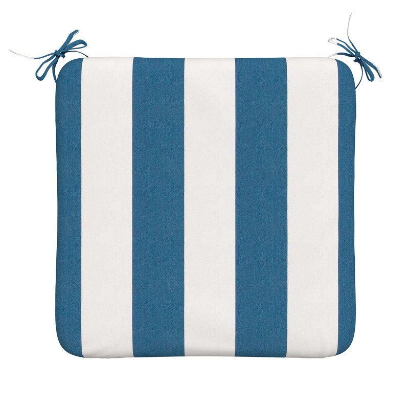 Sunbrella Square Dining Chair Cushions, 3" Foam Replacement Cushion, Cabana Regatta