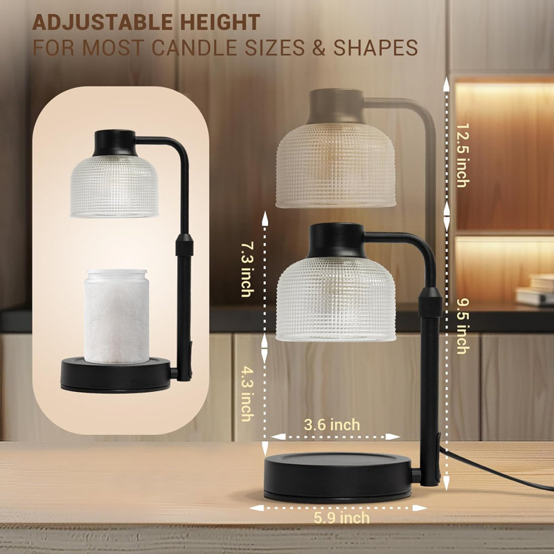 Warm candle lamp with timer for table and sofa with timer black, Black