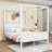 Wood Canopy Platform Bed-913470782