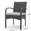 2 chaises d'extérieur - Gris, PE et coussin de salle à manger gris avec coussins d'eau amovibles, structure en fer de résine