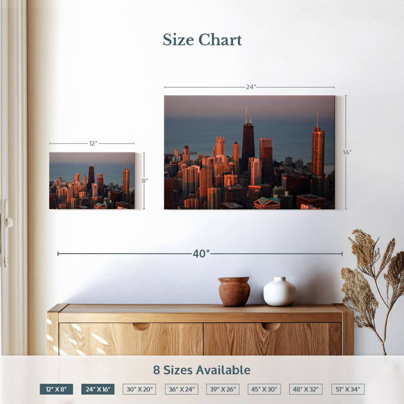 Sirci Chicago Sunset Glow, H 16 po x l 24 po