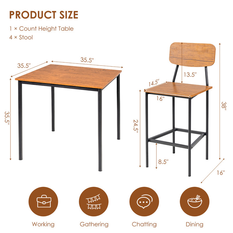 Eckhardt 4 - Person Four Leg Dining Set