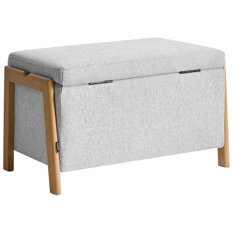 EDLAND Upholstered Storage Bench, Grey
