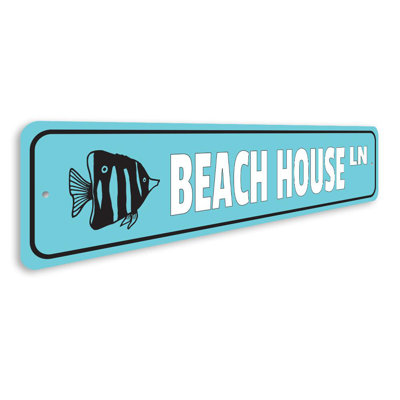 Plaque en aluminium Beach House Street