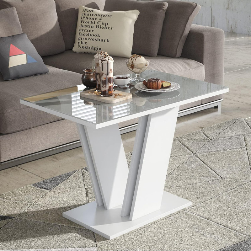 Carolee Cross Legs Coffee Table, Grey