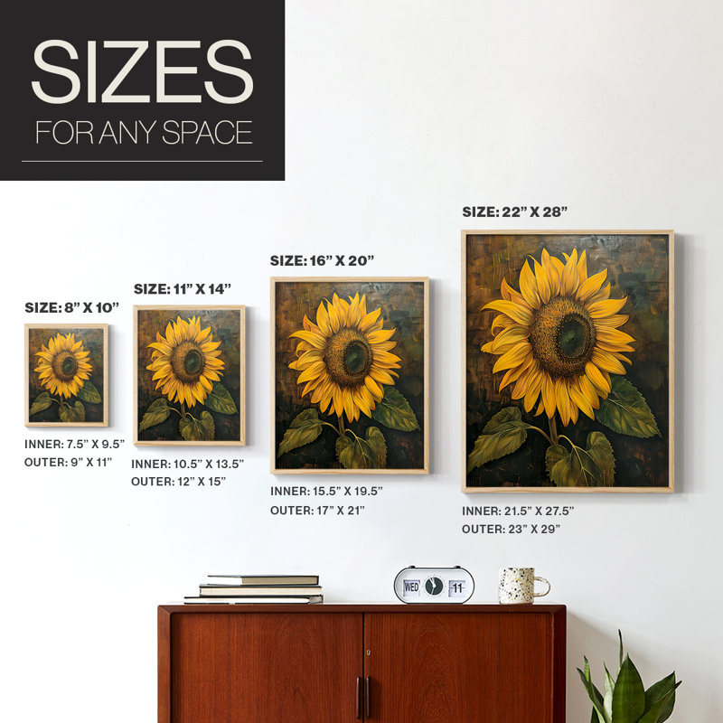 Reproduction encadrée FLORAL Series CDXCVI - bois massif, H 21 po x l 17 po