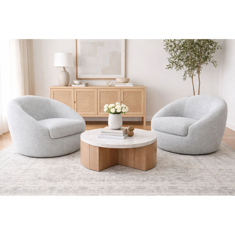 Olivia Swivel Chair Silver Blue