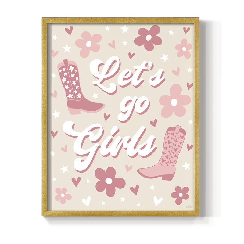 «Let Go Girls», reproduction encadrée - bois massif, H 30 po x l 24 po, Doré