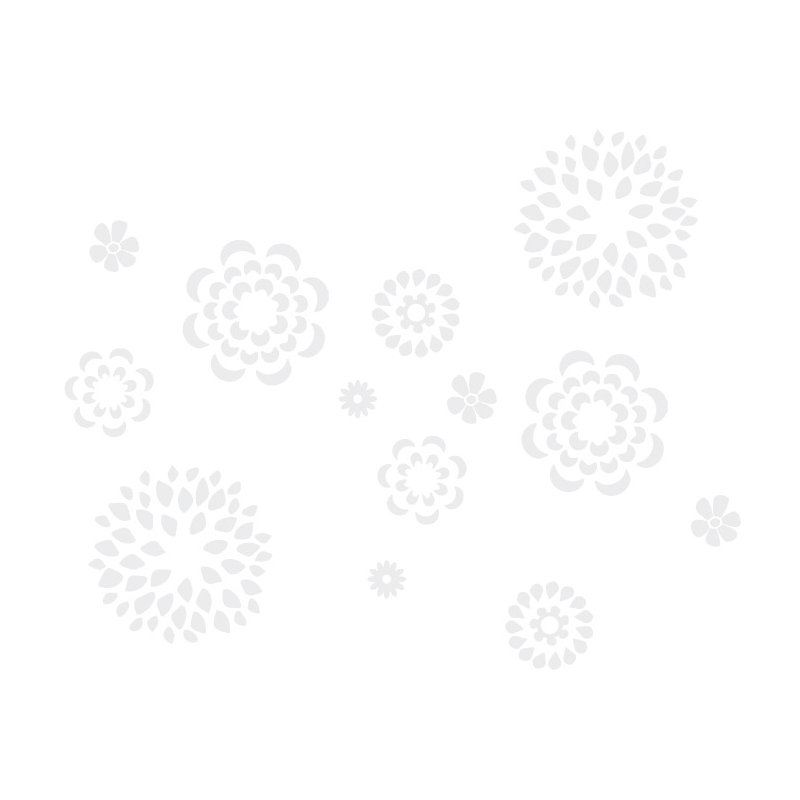 Adhésif décoratif motif floral, H 38 po x l 48 po x P 0,01 po, Blanc