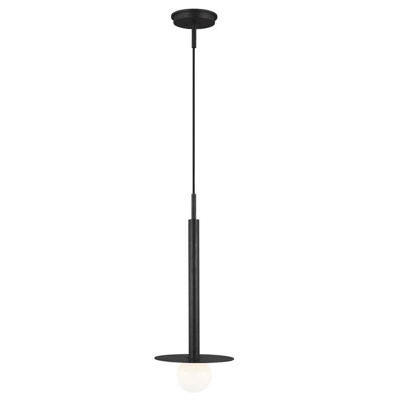 Allegra 1 - Light Single Pendant, 20" H x 8" W x 8" D, Midnight Black