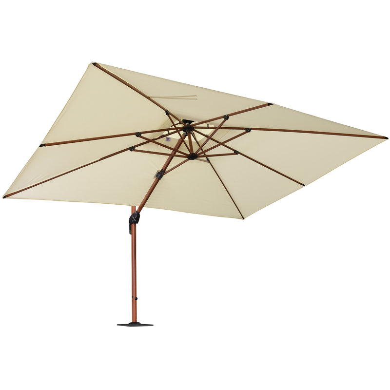 Parasol en porte-à-faux rectangulaire 108 po x 144 po avec base en tôle d'acier, crème 108 po x 144 po, Crème