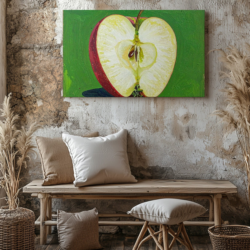 Art graphique sur toile, fond de pomme, H 9 po x l 12 po
