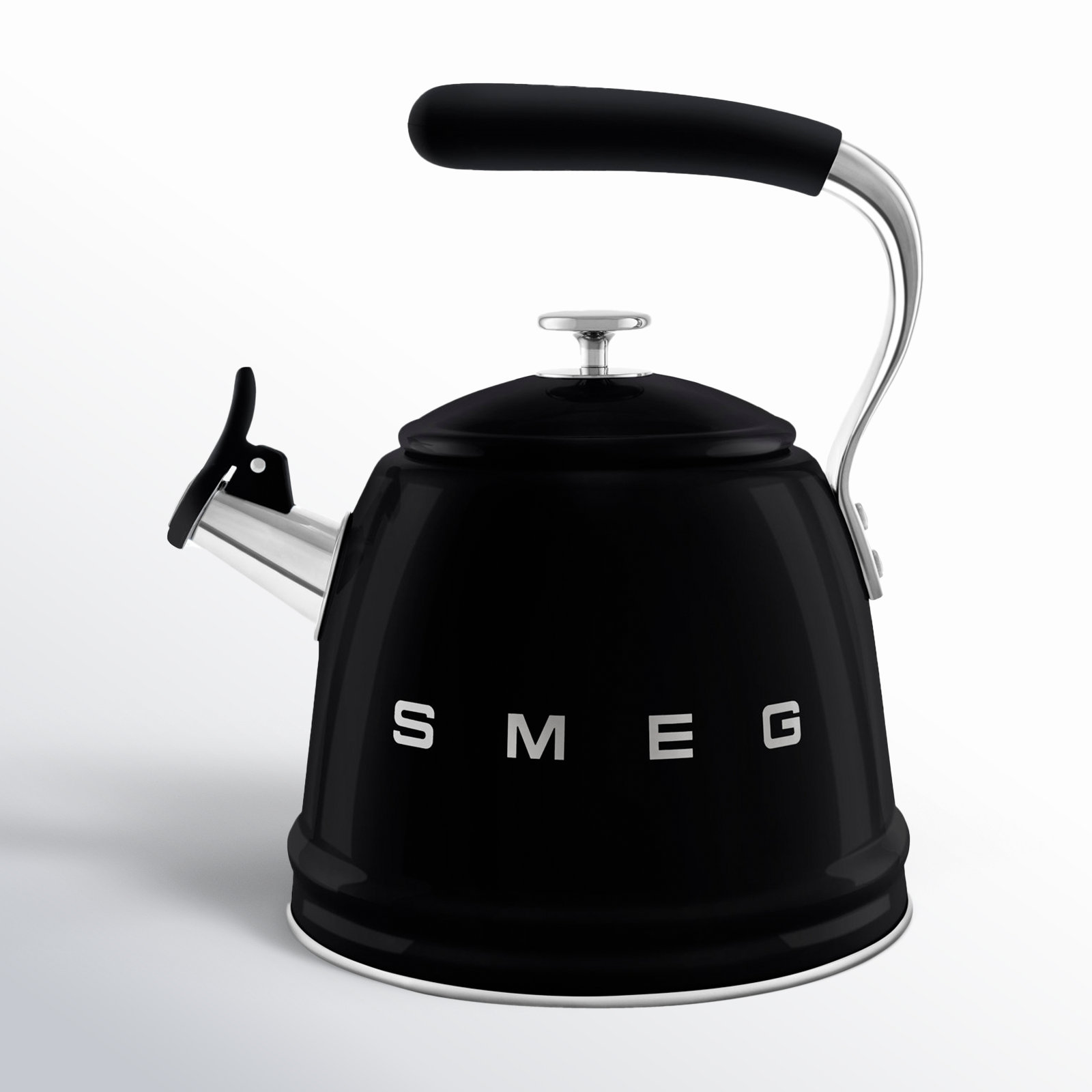 SMEG 50s Style Whistling Stovetop Kettle, Black