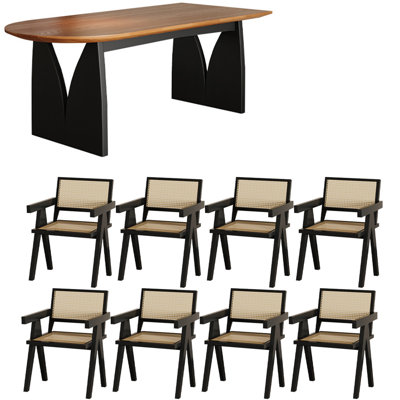 French style solid wood dining table set