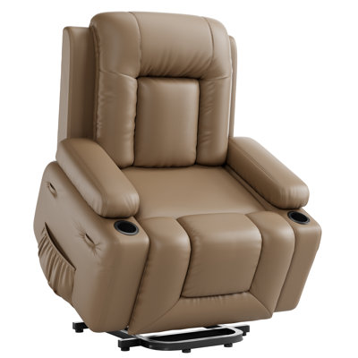 Fauteuil inclinable électrique en cuir PU avec télécommande, canapé inclinable large pour personnes âgées dans le salon