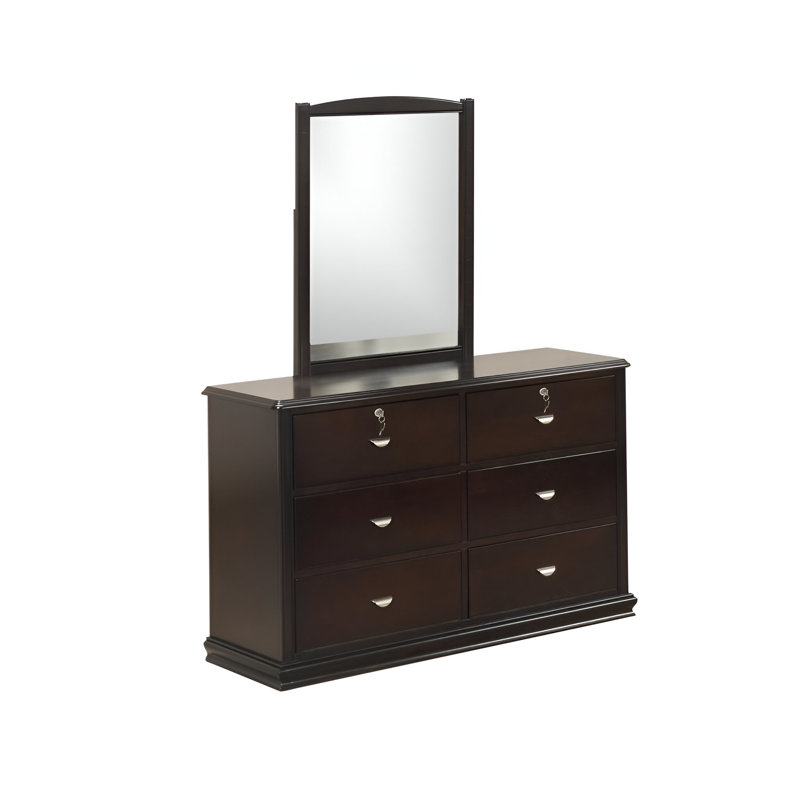 Commode avec miroir pour solution de rangement élégante, Espresso