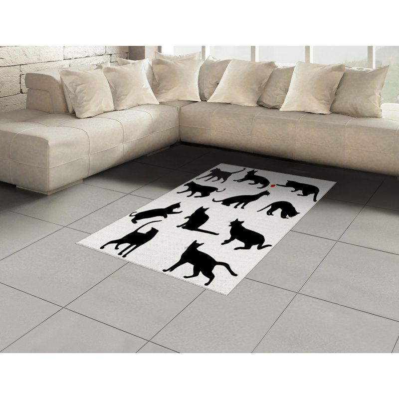 Tapis décoratif en fibre de polyester à haute densité Cat, Rectangle— 4 pi x 5 pi 8 po