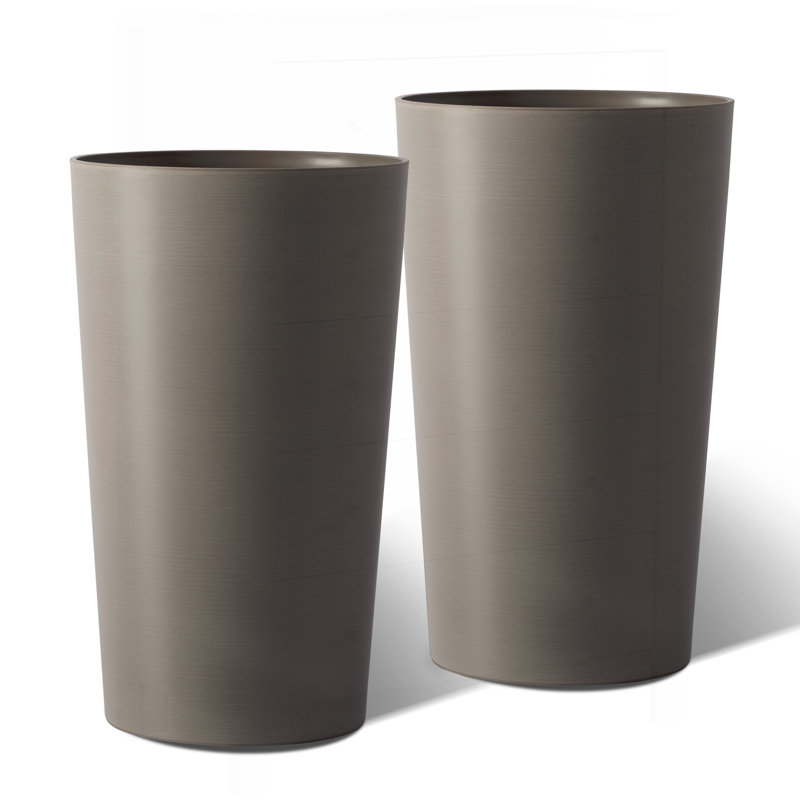 2 Pack Tall 21.7 in Dorota for Outdoor and Indoor Use, Modern Square Design with UV and Crack-Resistant Features, Perfect for Large Plants and Trees