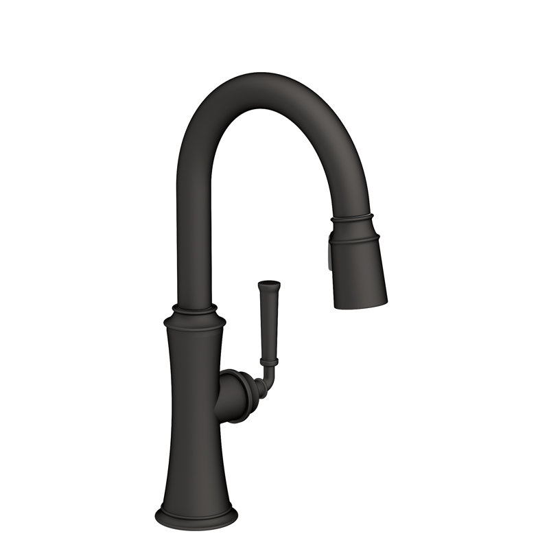 Stripling Single Handle Pull Down Bar Faucet, Flat Black