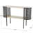 Oval Two-Toned 1 Shelf Console Table With Mesh Side Panels And Tabletop