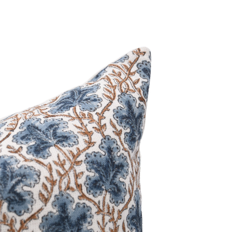 Fabdivine pushp samita Block Printed Cotton Cushion Cover Artisan Handmade Boho Décor- 16x16 Inch, 16" x 16"