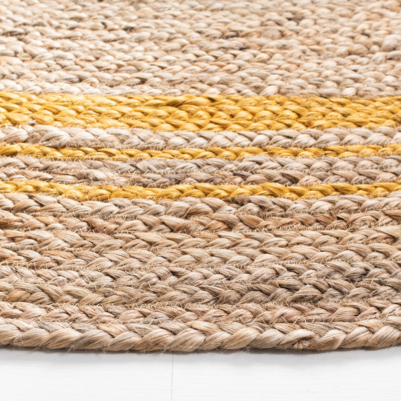 Grillo Natural Fiber Hand Woven Jute Rug, Round 3'